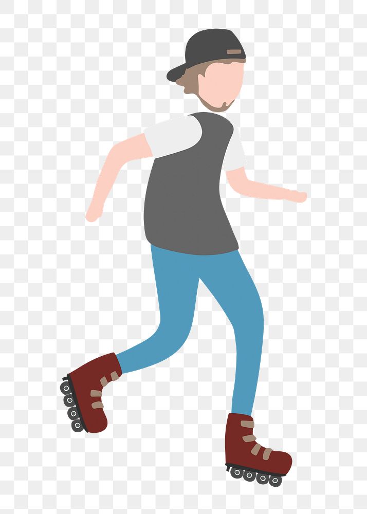Roller skater png clipart, male athlete, character illustration