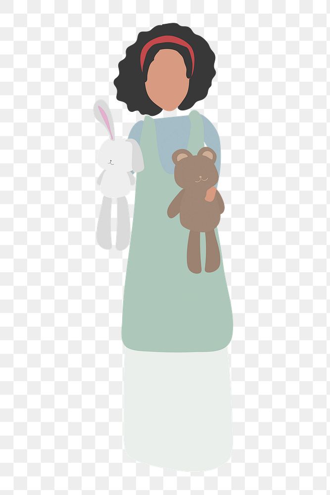 Mother png holding plush toy clipart, character illustration