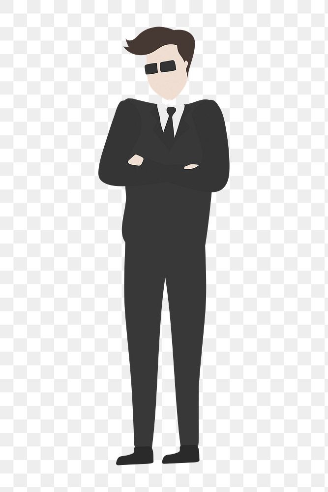 Security guard png clipart, man in suit, job, character illustration