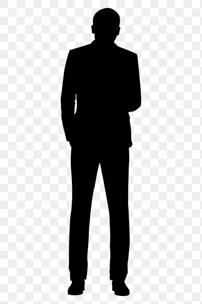 Businessman  png silhouette, hand in pocket gesture