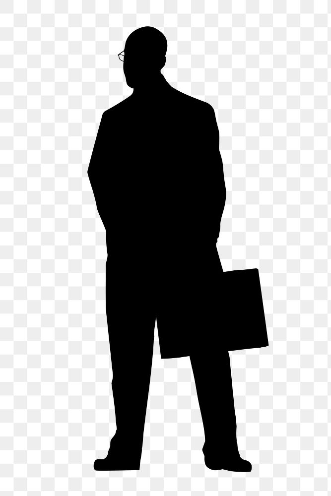 Businessman holding briefcase png silhouette sticker