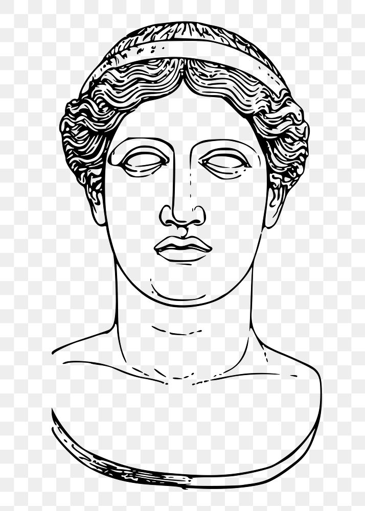 Ancient Greek goddess png statue clipart, transparent background. Free public domain CC0 graphic