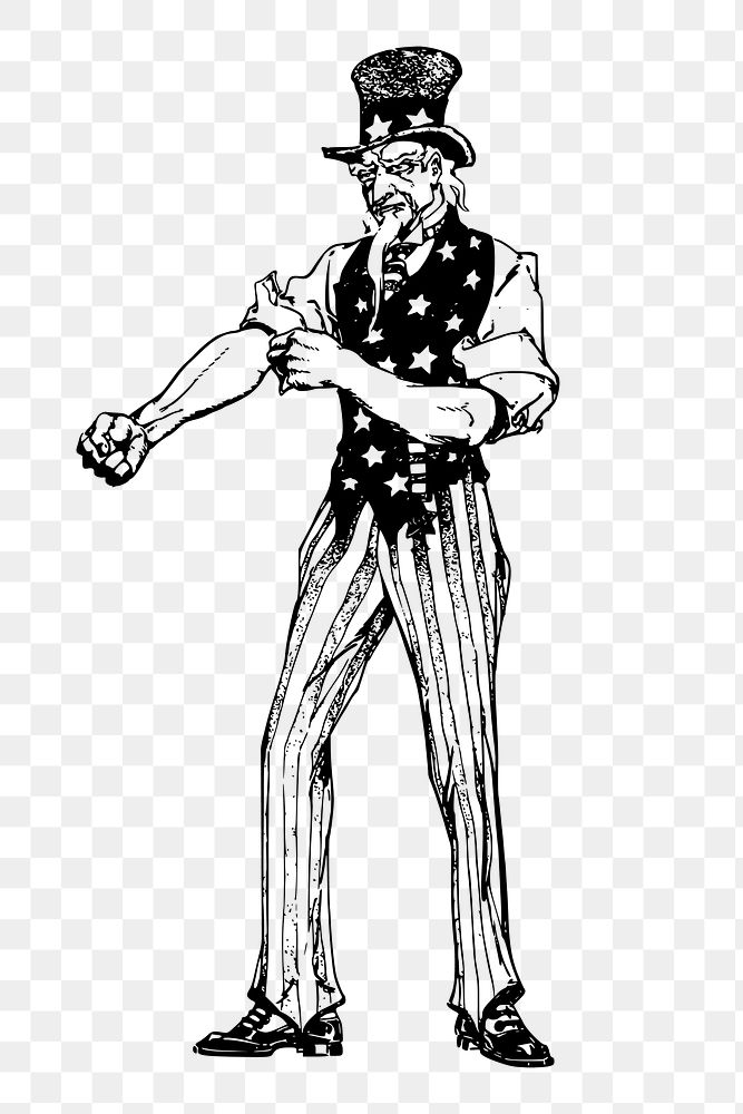 Uncle Sam png clipart, man illustration on transparent background. Free public domain CC0 graphic