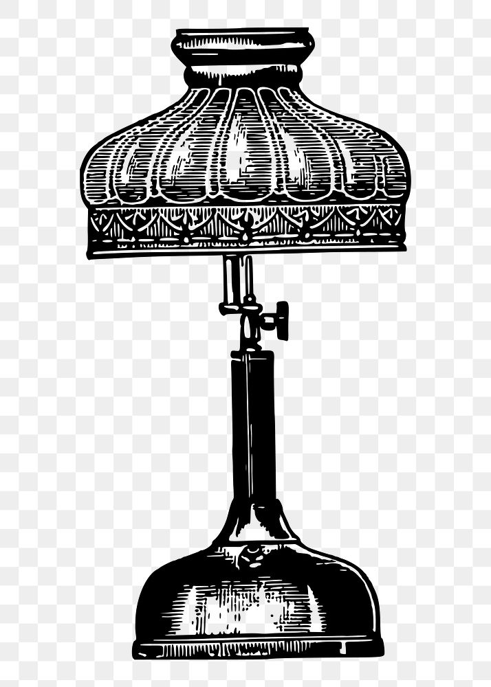 Lamp object png sticker vintage drawing, transparent background. Free public domain CC0 image.