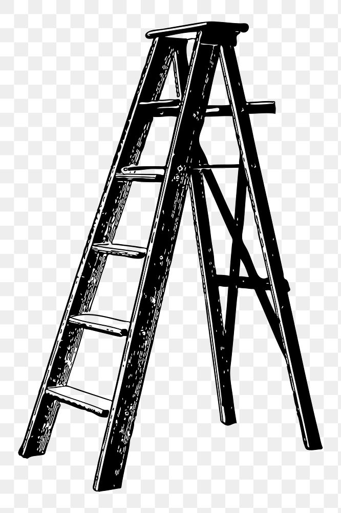 Ladder png sticker, equipment hand drawn illustration, transparent background. Free public domain CC0 image.