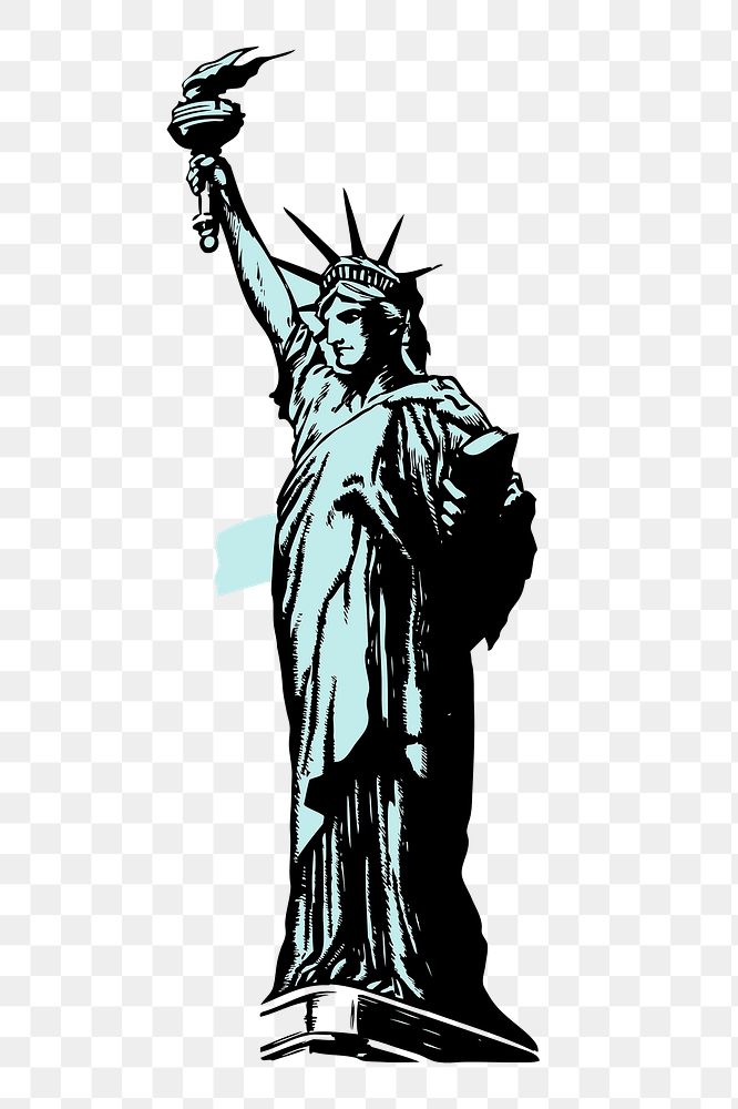 Statue of Liberty png illustration, transparent background. Free public domain CC0 image.