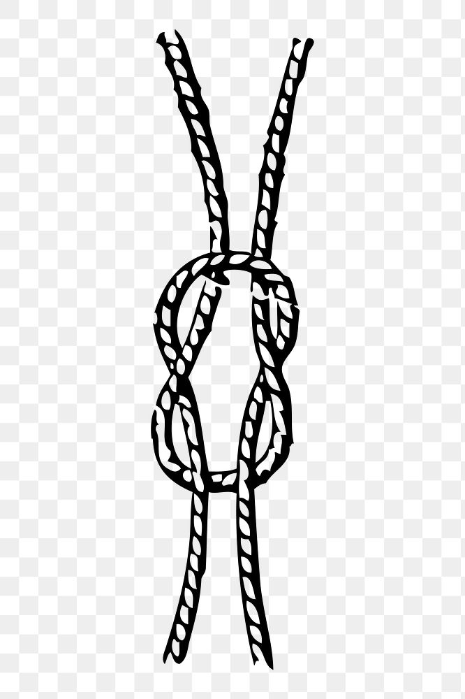 Rope png sticker, square knot hand drawn illustration, transparent background. 