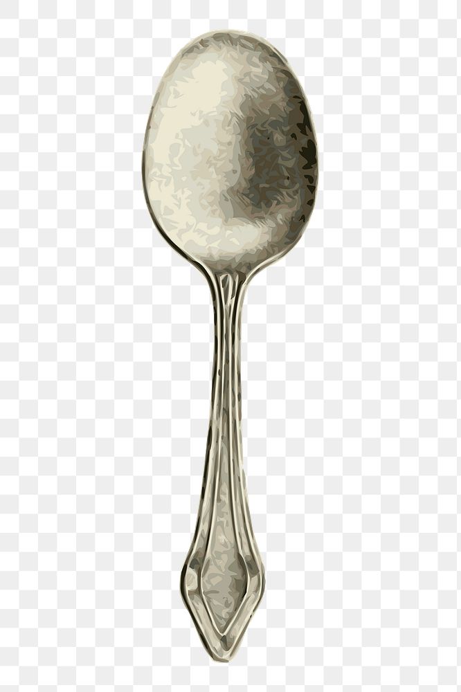 Spoon png sticker cutlery illustration, transparent background. Free public domain CC0 image.