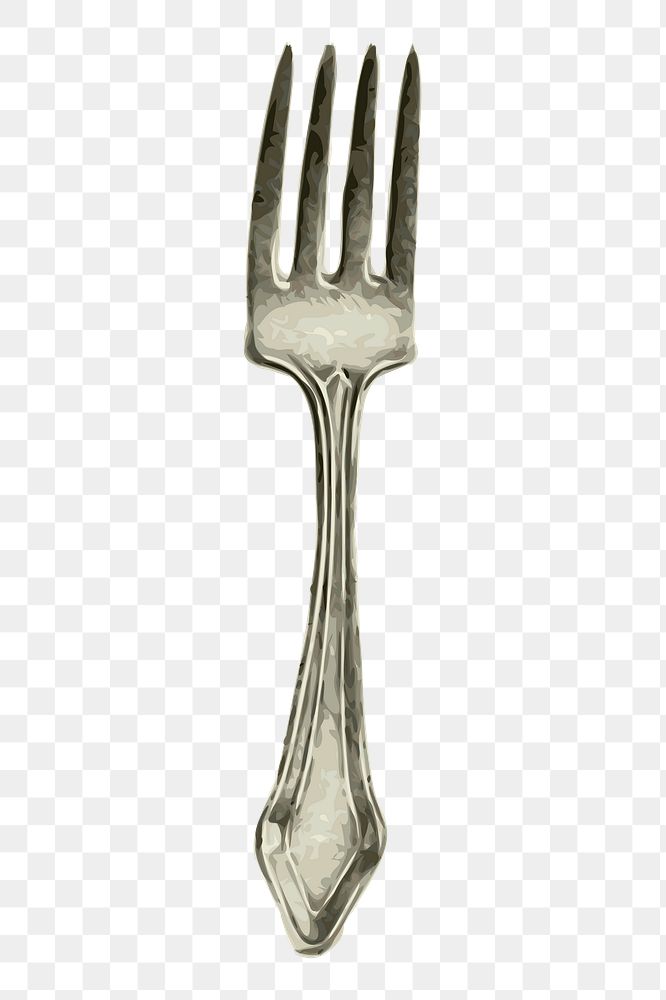 Fork png sticker cutlery illustration, transparent background. Free public domain CC0 image.