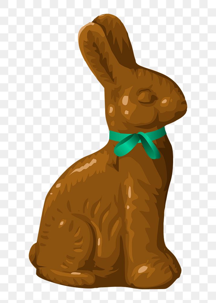 PNG Easter bunny chocolate sticker, food illustration on transparent background. Free public domain CC0 image.