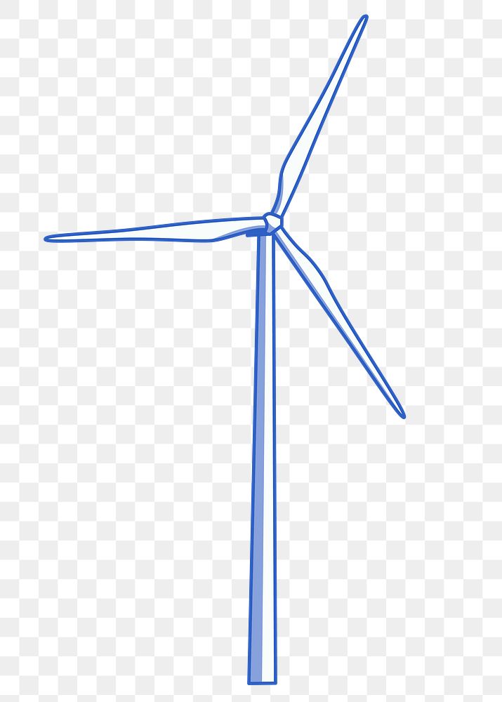 Wind turbine png sticker, renewable energy illustration on transparent background. Free public domain CC0 image.