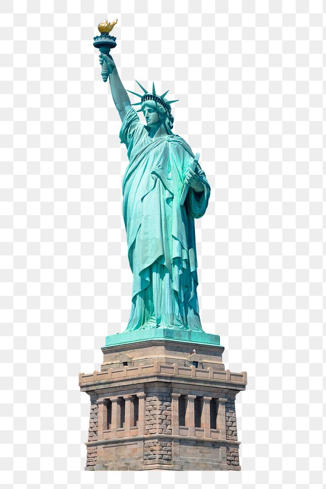 Statue of Liberty png sticker, famous landmark on transparent background. Free public domain CC0 image.