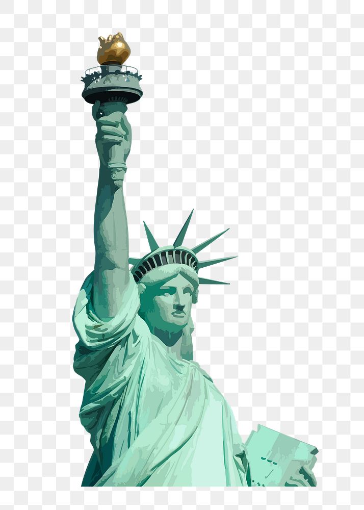 Statue of Liberty png sticker, famous landmark on transparent background. Free public domain CC0 image.