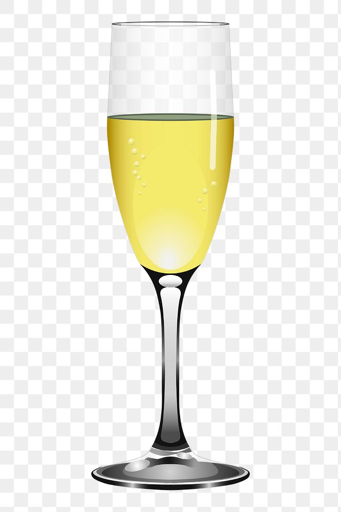 Champagne glass png sticker illustration, transparent background. Free public domain CC0 image.