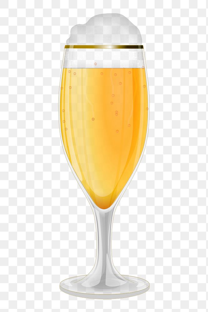 Glass of Champagne png sticker illustration, transparent background. Free public domain CC0 image.
