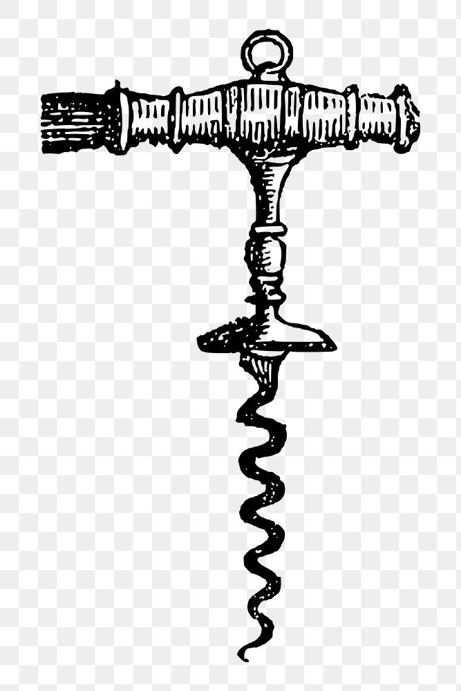 Corkscrew png sticker vintage object illustration, transparent background. Free public domain CC0 image.