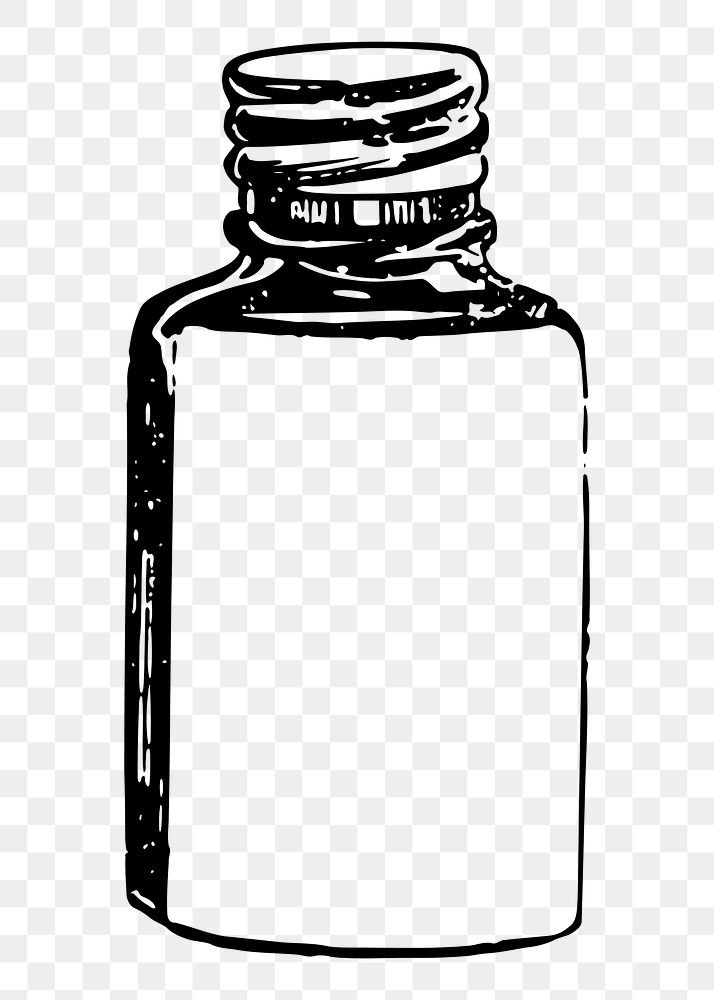 Pill bottle png sticker vintage object illustration, transparent background. Free public domain CC0 image.