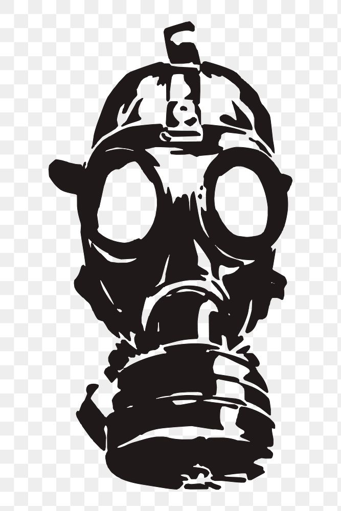 Gas mask png sticker vintage illustration, transparent background. Free public domain CC0 image.