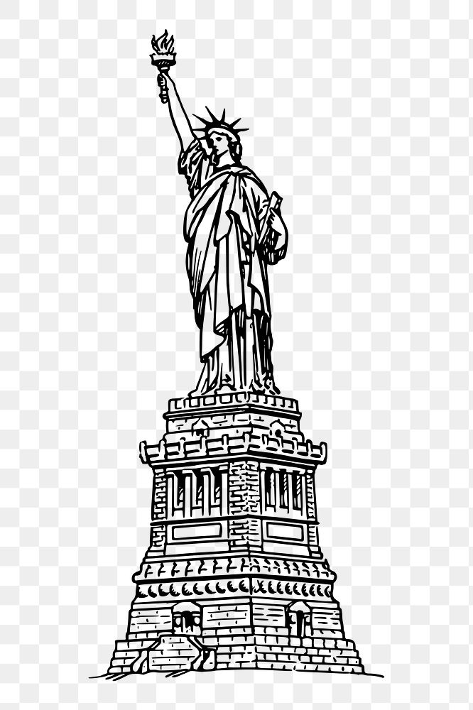 Statue of Liberty png sticker, landmark  illustration on transparent background. Free public domain CC0 image.