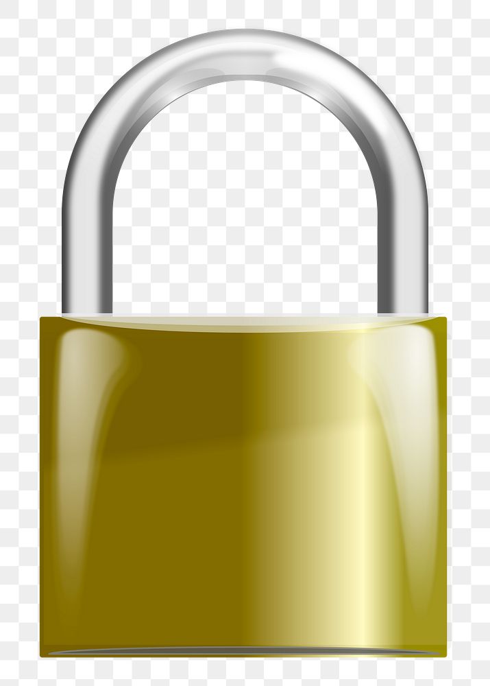 Security padlock png sticker, transparent background. Free public domain CC0 image.