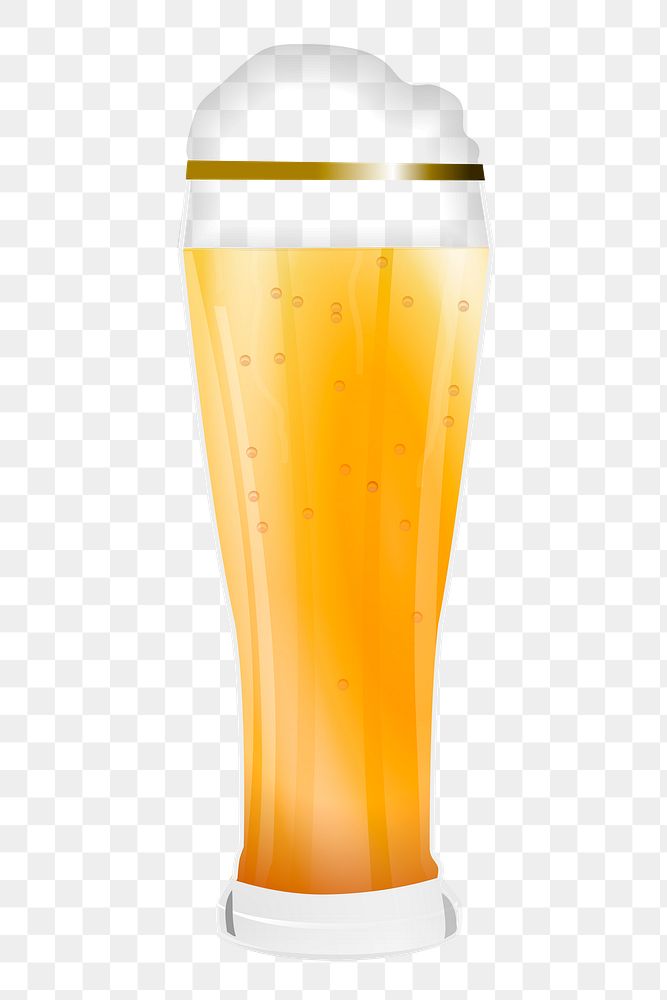 Beer glass png sticker, transparent background. Free public domain CC0 image.