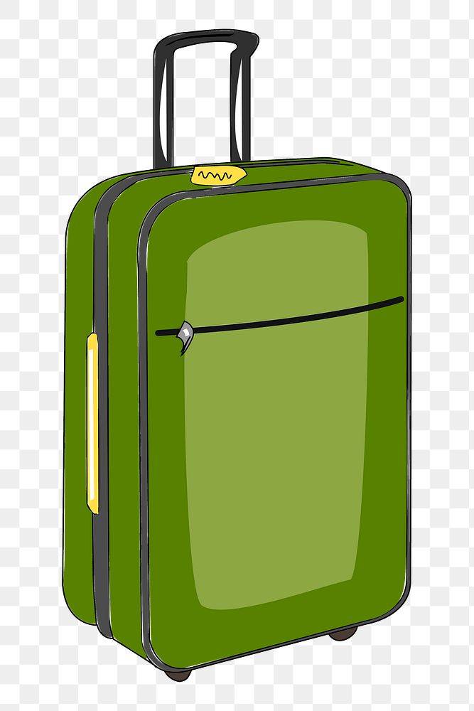 Carry on luggage png sticker, transparent background. Free public domain CC0 image.