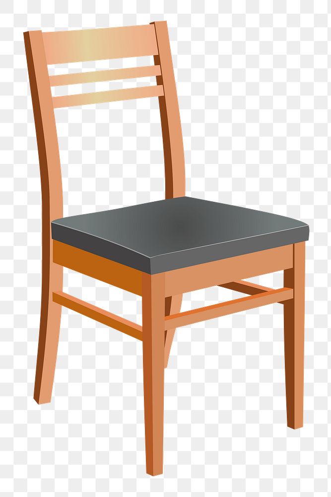 Wooden chair png sticker, transparent background. Free public domain CC0 image.