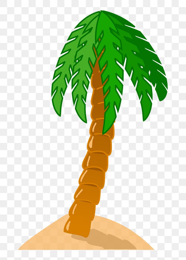Palm tree png sticker tropical illustration, transparent background. Free public domain CC0 image.