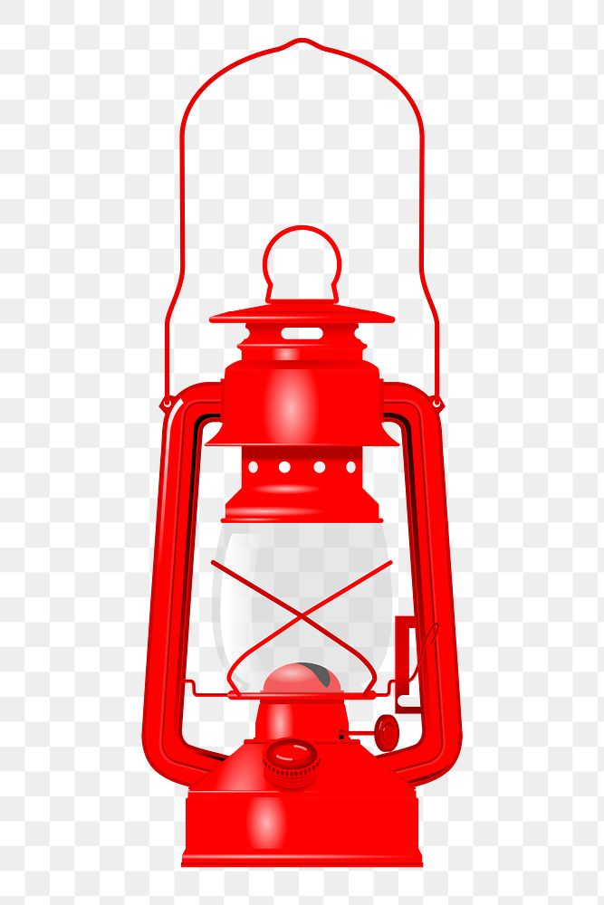Red lantern png sticker camping tool illustration, transparent background. Free public domain CC0 image.