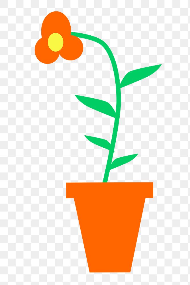 Orange flower png sticker spring illustration, transparent background. Free public domain CC0 image.
