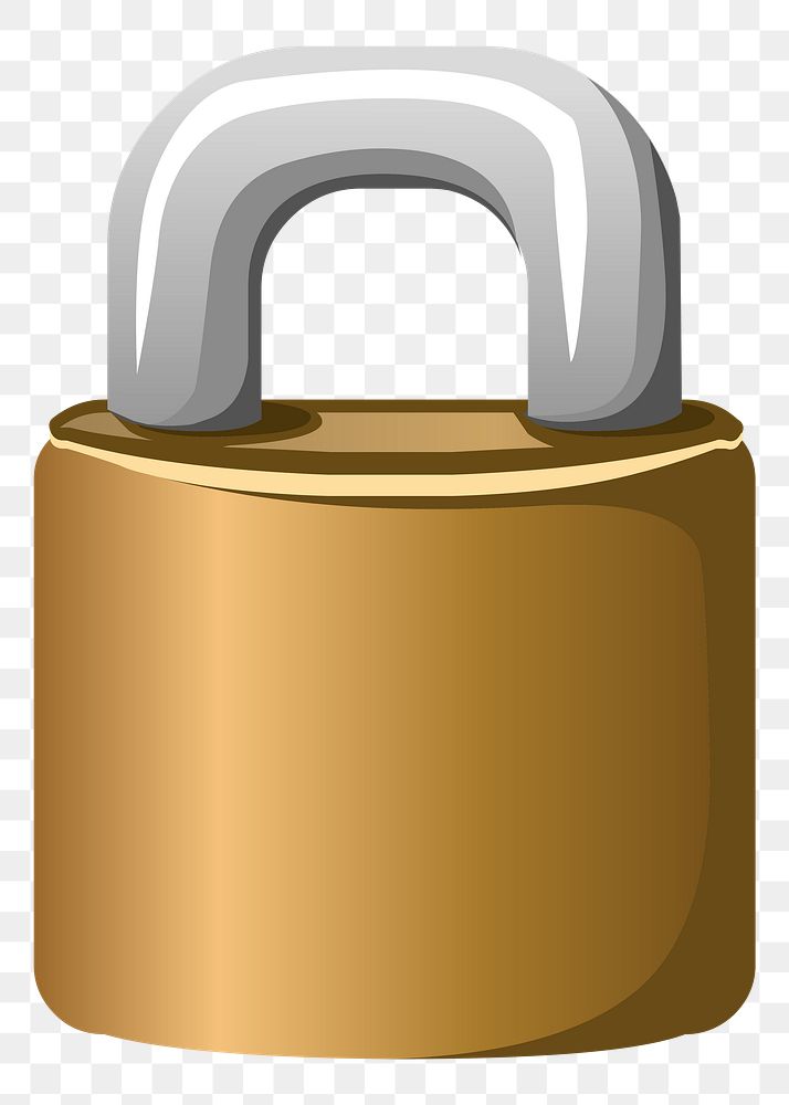 Padlock png sticker security illustration, transparent background. Free public domain CC0 image.