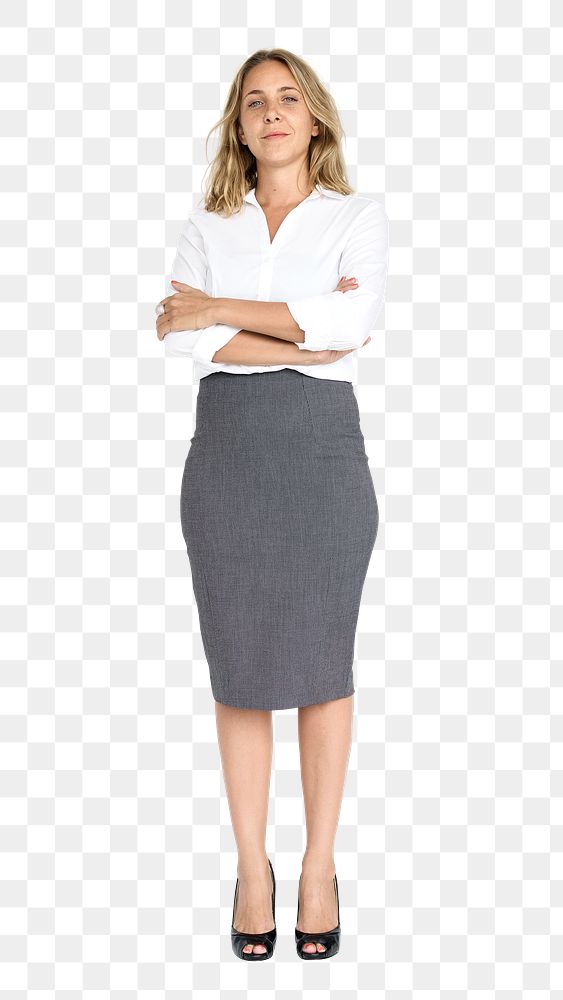 Businesswoman png sticker, full body portrait, transparent background