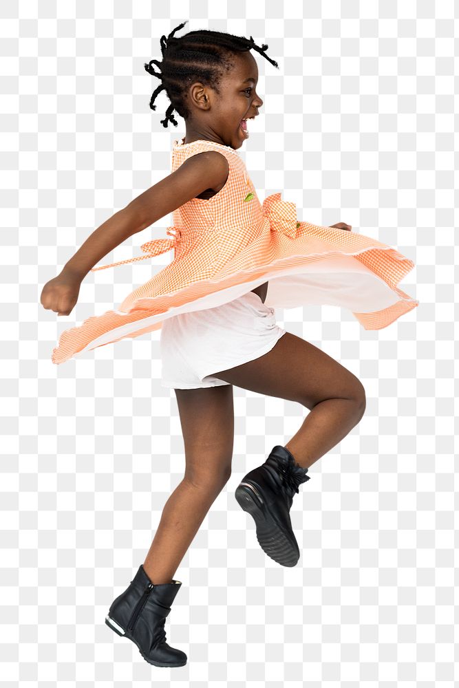 African-American girl png dancing clipart, transparent background