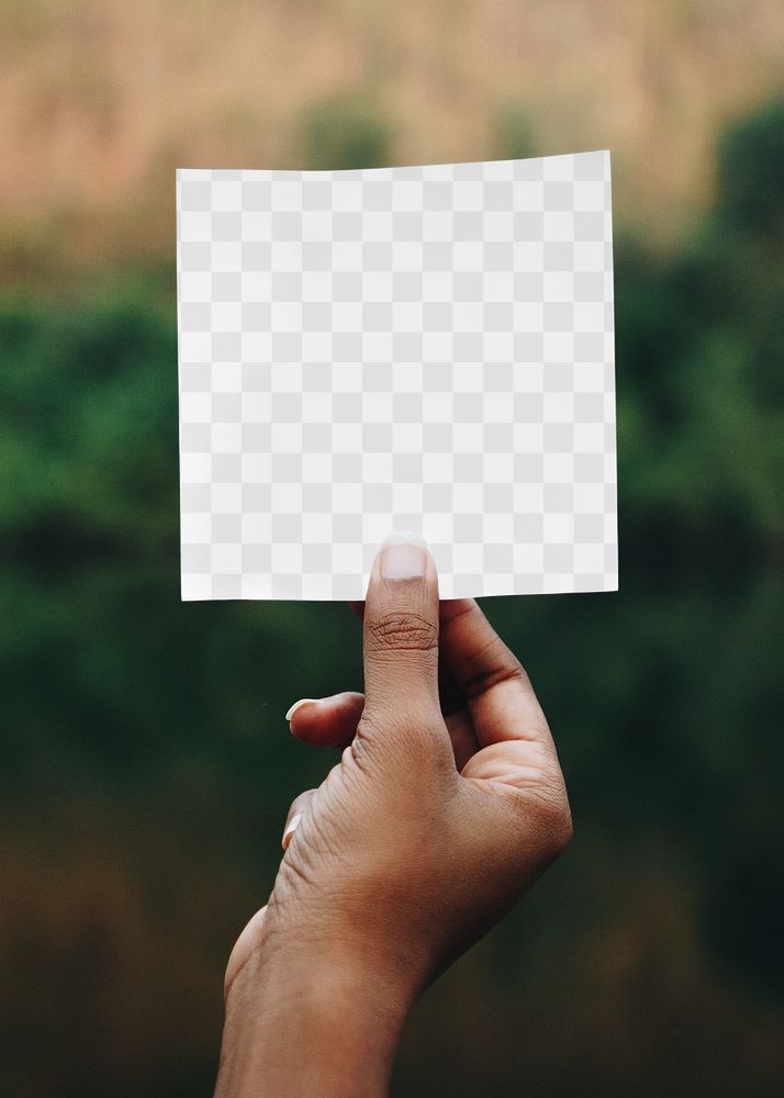 Paper PNG mockup, nature background