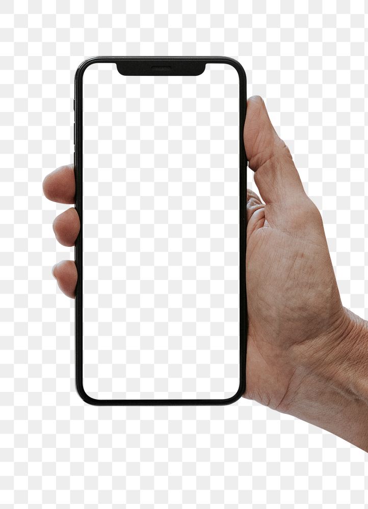 Black cellphone template transparent background png