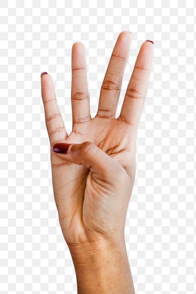 Counting number hand gesture transparent png