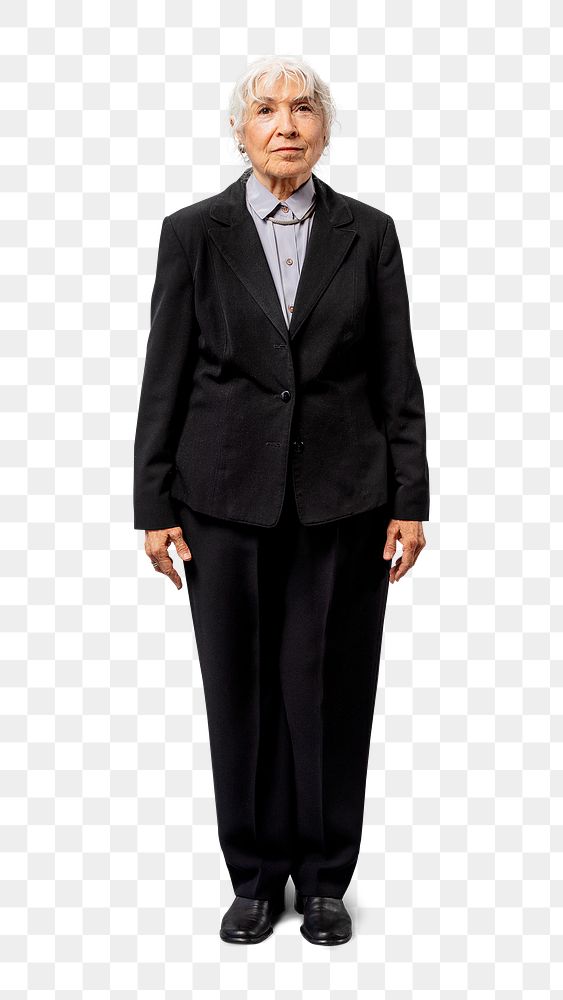 Professional woman in a black suit transparent png