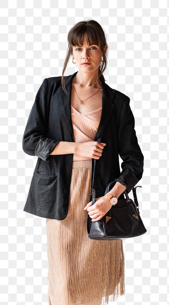 Casual woman carrying a hand bag mobile wallpaper transparent png