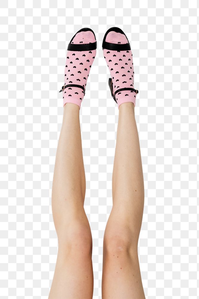 Woman in heels wearing pink socks transparent png