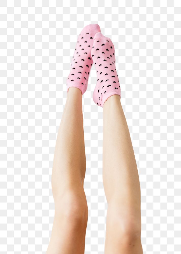 Woman wearing pink socks transparent png