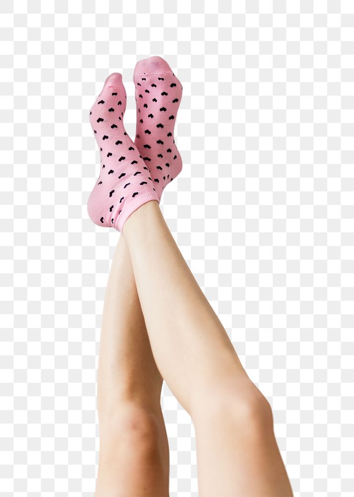Woman wearing pink socks transparent png