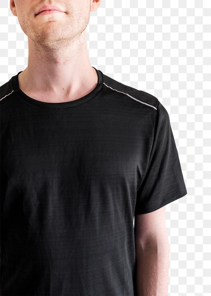 Men's black t-shirt mockup png