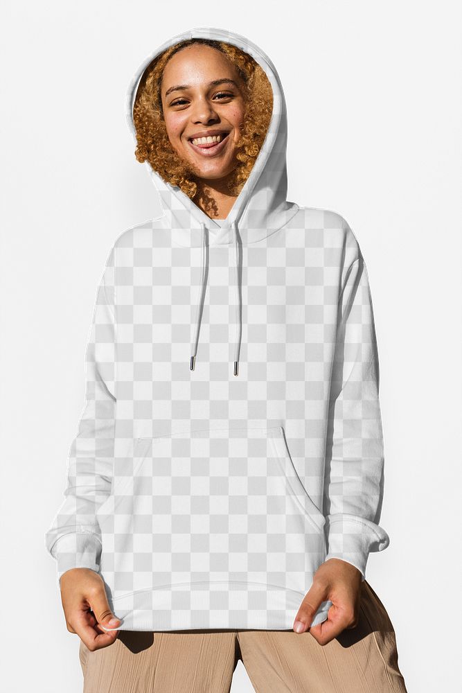 Png women&rsquo;s hoodie mockup studio apparel photoshoot
