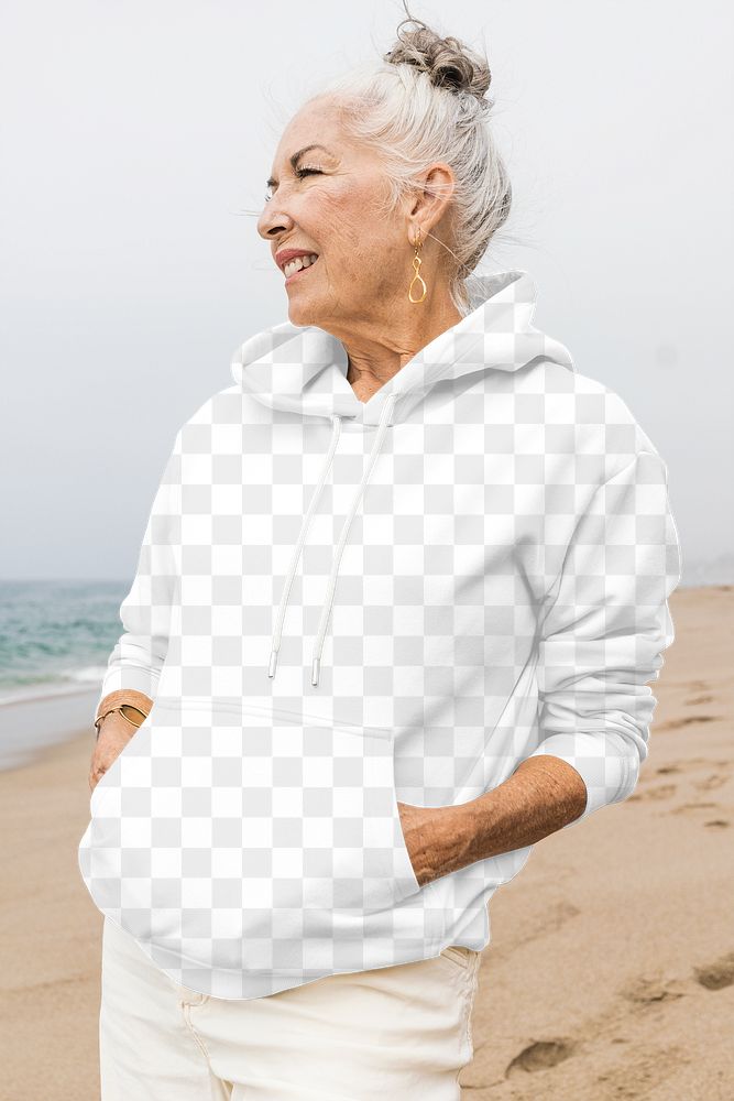 Png transparent hoodie mockup senior winter women&rsquo;s fashion beach shoot