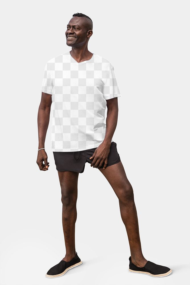 Png men&rsquo;s apparel t-shirt mockup summer fashion full body