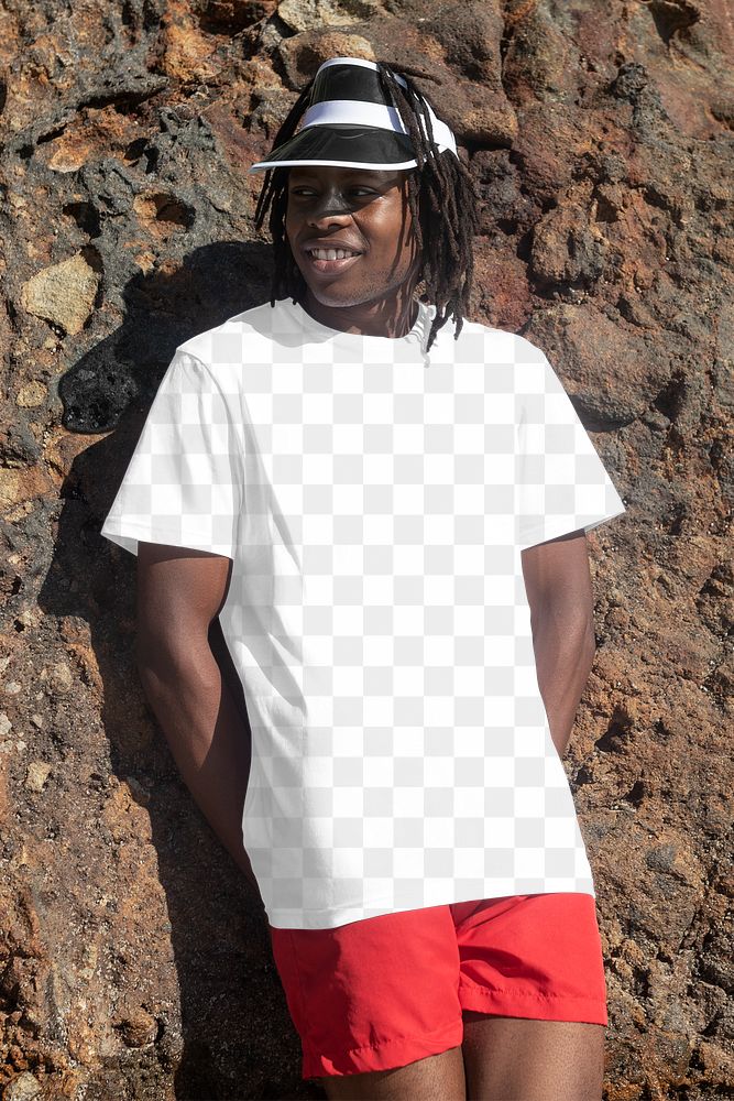 Png men&rsquo;s tee mockup basic summer apparel photoshoot