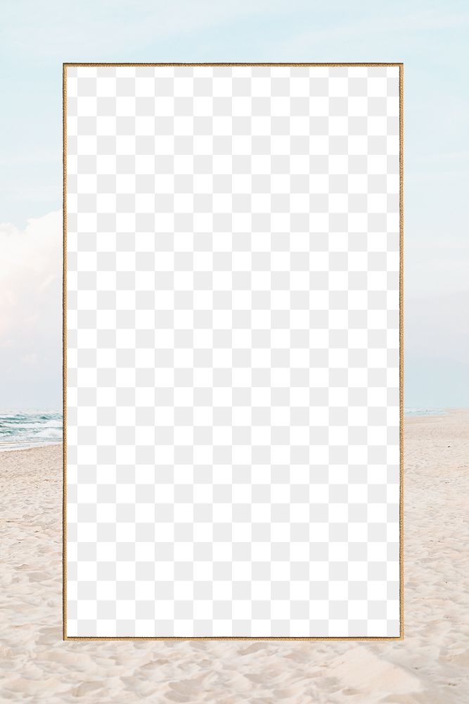 Golden frame on a beach design element
