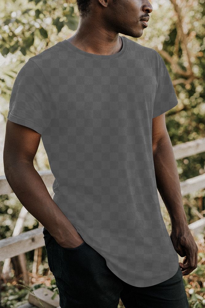 Man wearing png T shirt mockup