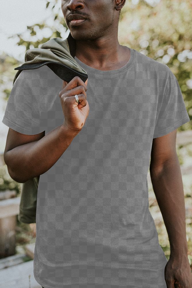 Man wearing png T shirt mockup