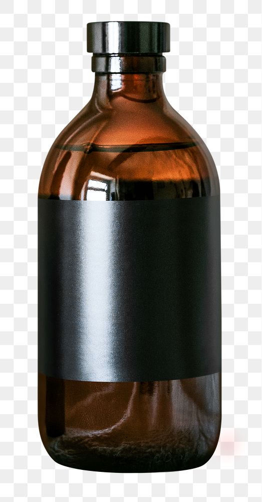 Brown spa bottle png mockup minimal style